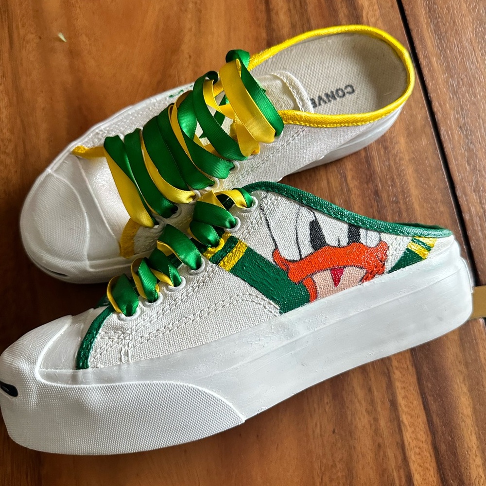 Oregon Ducks custom platform jack purcell size 7.5